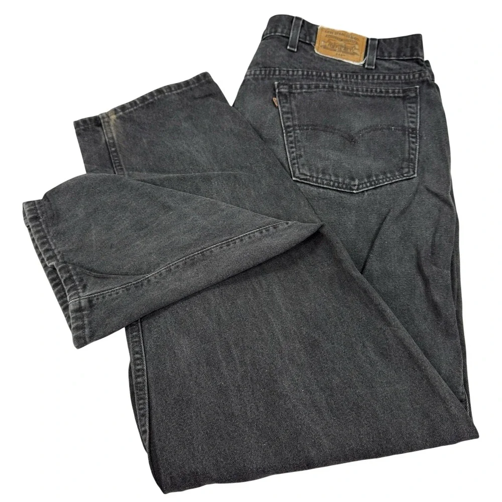 Vintage Levis 545 Brown Tab Jeans Mens 44x32‎ Actual 42x32 Black Loose Fit 90s